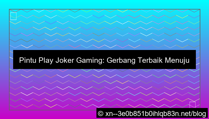 pintu play joker gaming