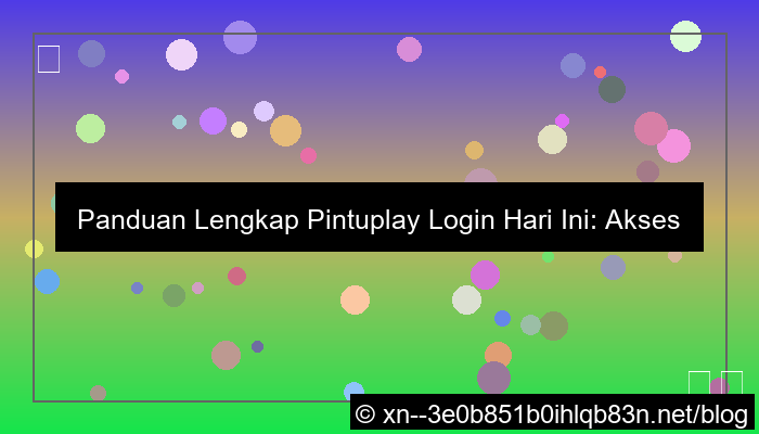 ilustrasi pintuplay login hari ini