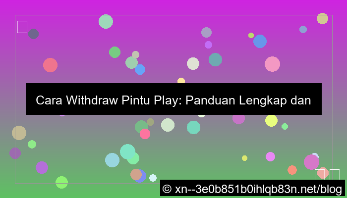cara withdraw pintu play