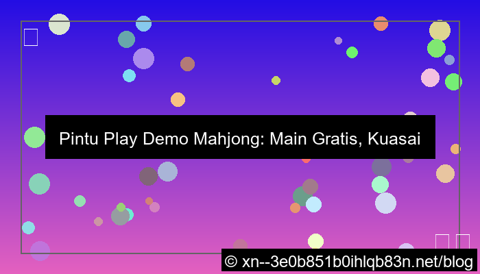 pintu play demo mahjong