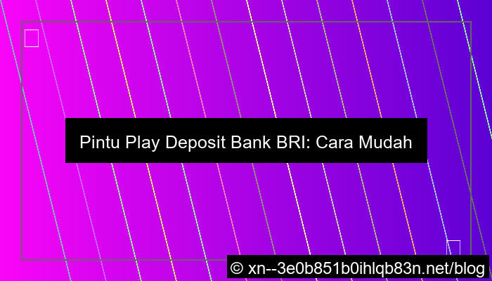 pintu play deposit bank bri