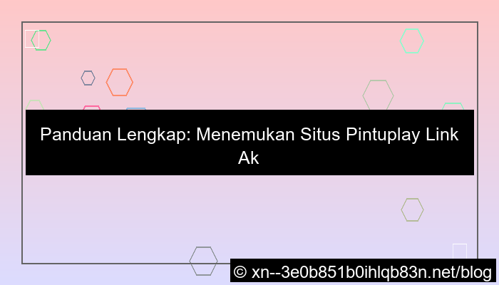 ilustrasi situs pintuplay link aktif