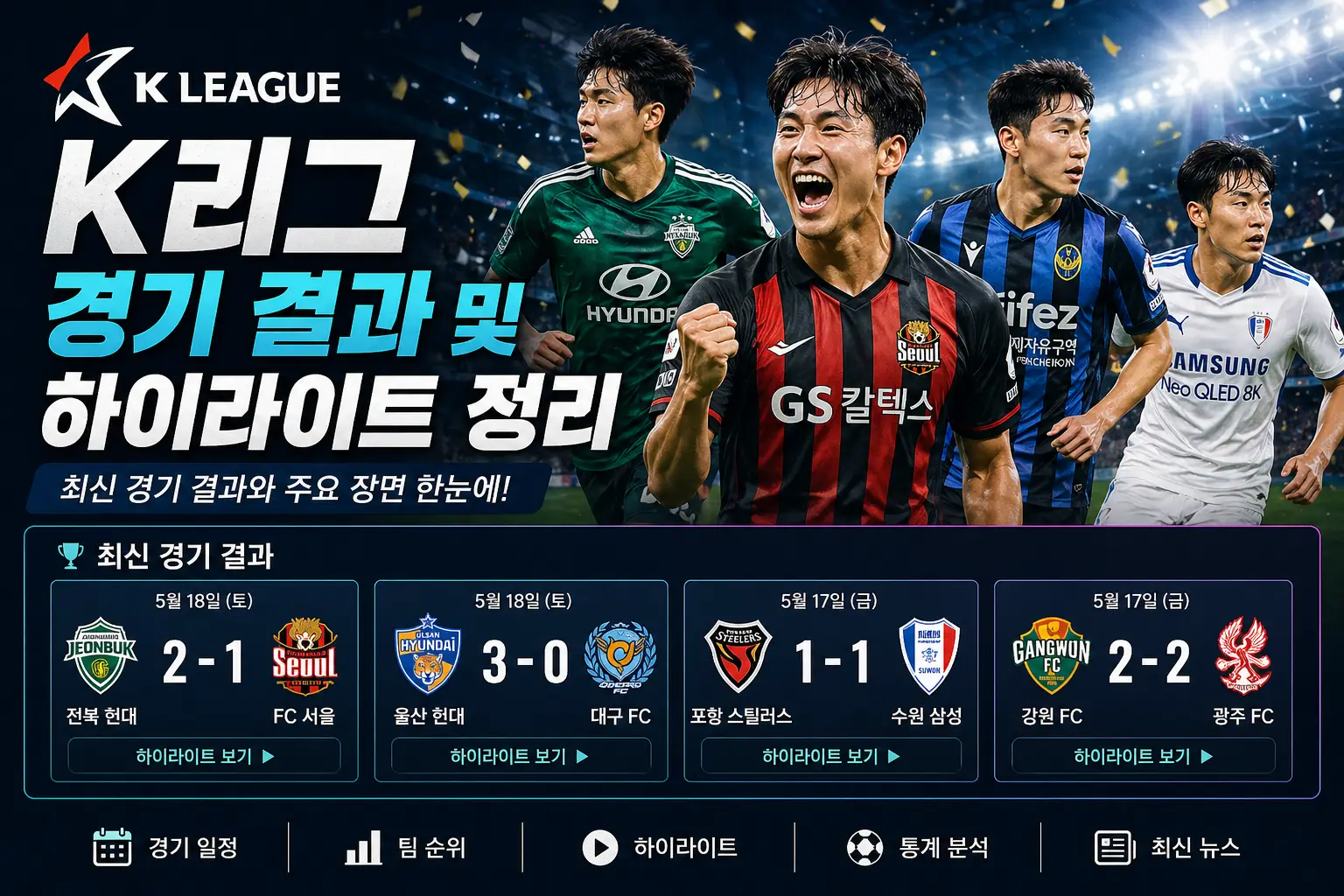 K리그 경기 결과 및 하이라이트 정리 최신 경기 요약